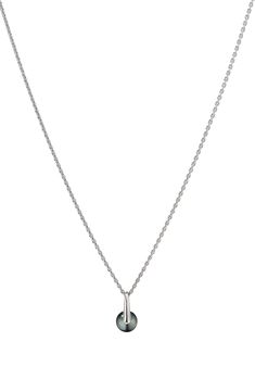 A radiant Tahitian pearl centers this elegant chain necklace and makes a perfect addition to a layered stack or glows fiercely when worn alone. Exclusive retailer Recycled sterling silver/Tahitian grey pearl Imported Modern Pearl Pendant Necklace, Modern Round Pearl Chain Jewelry, Elegant Sterling Silver Cable Chain Necklace, Luxury Silver Necklace With Pearl Pendant, Modern Sterling Silver Jewelry With Pearl Pendant, Silver Teardrop Pendant Necklace With Cable Chain, Modern Silver Pearl Necklace For Formal Occasions, Modern Silver Pearl Necklace For Formal Events, Silver Tahitian Pearl Pendant