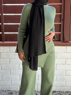 Hijabi Inspiration, Stylish Knitwear, Tie Waist Maxi Dress, Knit Wear, Hijabi Style, Wrap Maxi Skirt, Modest Clothing, Maxi Slip Dress