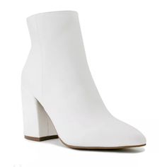 This Fashionable Bootie Will Become Your Favorite Fall Shoe With Its Variety Of Colors And Prints, Beautiful Pointed Toe Shape And Its Soft Manmade Materials And Memory Foam To Offer Extra Comfort. It Can Be Dressy Or Casual To Be Worn With Jeans, Shorts Or A Skirt. Inside Zip Closure Shoe Width - Medium Memory Foam Insole Upper - Manmade Polyurethane, Sole - Thermoplastic Rubber Sugar Shoes, High Heel Dress, Block Heel Ankle Boots, Chunky High Heels, Block Heel Boots, Comfortable Heels, White Boots, Fall Shoes, Madden Girl