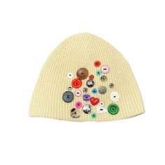 PRICES MAY VARY. 100% Acrylic Imported Button closure Hand Wash Only ☘️Material: the colorful buttons knitted beanie is made of high quality acrylic material which is soft and elastic, it can be stretched to fit most, will make you feel warm and chic. ☘️Size: 22-22.8 inches/56-58 cm, you can adjust it according to your own suitable size. ☘️Unique design with colorful button knitted, perfect match with your daily clothes, Inherently insulating for the whole body, a great hat works by holding the Retro Handmade Crochet Beanie Hat, Retro Beanie Hat One Size, Balaclava Design, Streetwear Knitted Beanie Cap, Playful Cotton Beanie, Playful Multicolor Beanie One Size, Unique Beanies, Mens Beanie Hats, Hats Winter