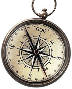 a compass with the word god on it is shown in front of a white background