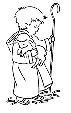 a black and white drawing of a man holding a child in his arms with an umbrella