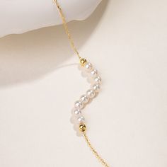 Herringbone Chain Style:Akoya Saltwater Pearls, 18K Yellow GoldPearl Size: 5 Pearls, 3.5-4.0mm eachGolden Beads: 2 beads, 3mm eachLength of Chain: 40cm+5cm (Adjustable) Cross Chain Style:Akoya Saltwater Pearls, 18K Yellow GoldPearl Size: 9 Pearls, 3.5-4.0mm eachGolden Beads: 2 beads, 3mm eachLength of Chain: 40cm+5cm (Adjustable) Intersect Style：Akoya Saltwater Pearls, 18K Yellow GoldPearl Size: 5 Pearls, 6.5-7.0mm eachGolden Beads: 6 beads, 3mm eachLength of Chain: 40cm+5cm (Adjustable) Gold Akoya Pearl Single Strand Bracelet, Gold Pearl Bracelet With 14k Gold Chain, Gold Akoya Pearl Bracelet With Pearl Pendant, Yellow Gold Pearl Chain For Jewelry Making, White Gold Jewelry With Pearl Chain And Round Beads, Gold Akoya Pearl Jewelry With Single Strand, Single Strand Akoya Pearl Jewelry In Gold, Akoya Pearl Bracelet With White Gold Pearl Chain, Akoya Pearl Bracelet With Pearl Drop In Yellow Gold