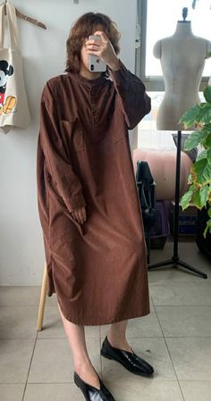 "Winter women's long dress with fne corduroy fabric l. Loose fit and comfortable fit Size One size, good for US size 4-8, overfit Below the knee for heigh 165cm/5.5\" 116cm/ 45.7inch long 65cm/ 25.5inch wide Fabric and Care 100% Cotton for corduroy Handwashing recommended Line dry Made in South Korea" Tall Socks, Dress Loose Fit, Womens Long Dresses, Corduroy Fabric, Baggy Pant, Cotton Fleece, Sweatshirt Dress, Winter Women, Oversized Fits