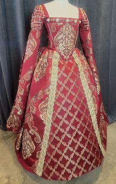 Custom Tudor/elizabethan Gown - Etsy Tudor Fashion Women, Elizabethan Clothing, Game Of Thrones Dress, Victorian Era Dresses, Royalty Dress