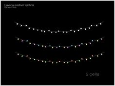 an image of christmas lights in the dark with text that reads, 6 cels