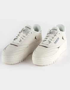 REEBOK Club C Extra Womens Shoes - CHALK | Tillys College Shoes Women, College Shoes, Reebok Club C, Club C, Reebok Shoes, Reebok Classic, Cute Sneakers, Fashion Mood Board, Shoe Inspo