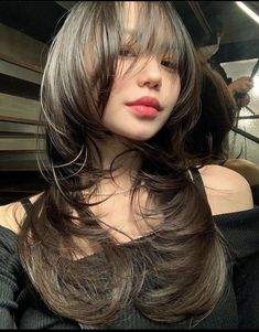 Long Layered Shag Haircut With Bangs, Octopus Haircut, Mullet Haircut, Inspo Makeup, Hair Aesthetic, Hair Stylies, Haircuts Straight Hair, Dye My Hair, Hair Inspiration Color