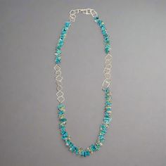 Necklace – Donaice Turquoise Long Crystal Necklaces For Jewelry Making, Turquoise Crystal Long Necklace For Jewelry Making, Elegant Double Strand Turquoise Necklace, Turquoise Apatite Wire Wrapped Jewelry, Elegant Turquoise Crystal Necklaces With Natural Stones, Handmade Elegant Apatite Necklace, Long Turquoise Necklace With Natural Stones, Turquoise Gemstone Crystal Necklace In Sterling Silver, Elegant Turquoise Wire Wrapped Necklace