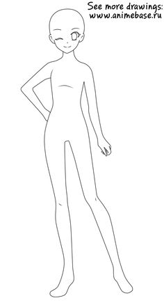 an outline drawing of a woman with her hands on her hips