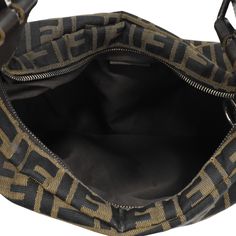 Fendi 'Oyster' bag in brown and black FF monogram canvas with top zip closure in silver hardware, a side zip pocket, and an adjustable brown leather strap with silver buckles. Brand = Fendi Condition = 7/10, Good. Some wear to leather straps, light scratching to buckle hardware Dimensions = 14" x 12.5" x 2" Strap Drop = 14" Material = Canvas, leather Hardware = Silver SKU = 23404-1 Ff Monogram, Leather Hardware, Brown Leather Strap, Sneaker Collection, Scarf Jewelry, Outerwear Sweater, Canvas Leather, Monogram Canvas, Silver Hardware