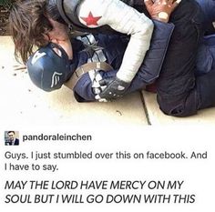 an instagram page with two people on the ground and one person holding onto another