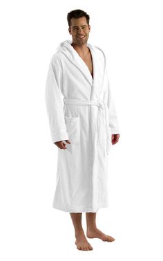 "Personalized 100% cotton bathrobe is perfect for unisex women and men during bath time, spa, at the pool or at the beach. Hooded cotton bathrobe PRODUCT DESCRIPTION: Our model wears \"One Size\" spa bathrobe. Loop terry on the inside and velour cut terry on the outside. Water absorbent unisex hooded bathrobe for women and men It is premium thick terry cloth fabric that keeps you warm in the cold winter days Available colors: Black, White, Red, Purple, Charcoal, Navy, Pink, Fuchsia and Silver. H Robe For Men, Bath Clothes, Terry Cloth Robe, Loop Belt, Robes For Women, Bathrobe Men, Lounge Robes, Hooded Robe, Women's Robe