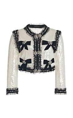 Jenny Packham Bow-Embellished Sequined Jacket Jenny Packham, Kpop Fashion Outfits, Women's Handbags, Stage Outfits, Kpop Fashion, Luxury Vintage, Couture Fashion, Moda Operandi, Look Fashion