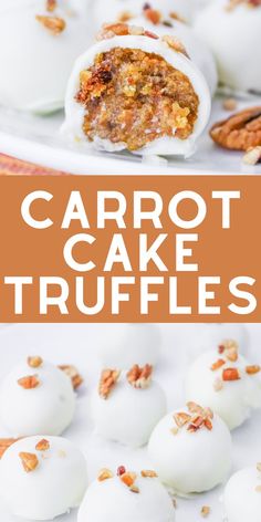 carrot cake truffles with pecans on top