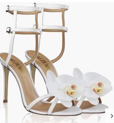 Gold Stiletto Heels, Orchid Collection, Gold Stilettos, Flower Heels, Trendy Shoes Sneakers, Shoe Wishlist, Cute Heels