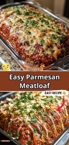 Easy Parmesan Meatloaf Hamburger Parmesan Recipe, Parmesan Meatloaf Recipes, Different Meatloaf Recipes, Chicken Parm Meatloaf, Meatloaf Ideas, Meatloaf Recipes Easy, Parmesan Meatloaf, Easy Meatloaf Recipe