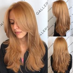 Golden Strawberry Blonde, Blow Dry Hair Straight, Shaggy Layered Haircut, Haircuts For Long Hair With Layers, Kadeřnické Trendy, Layered Cut, Strawberry Blonde Hair, Haircuts Straight Hair, Brown Blonde Hair