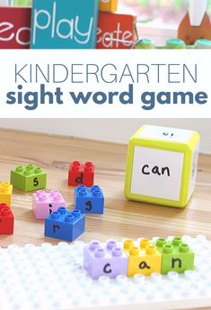 this is a sight word game for kids to play on the table with legos