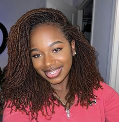 Sisterlocks Color Highlights, Brown Microlocs, Dyed Sisterlocks, Microloc Journey, Sister Locks Hairstyles, Micro Locks, Locs Journey, Sister Locks, Micro Locs