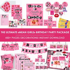 This high-resolution printable decor is available after purchase as JPG and PDF files (for self-printing) will perfectly complement your Mean Girls birthday party! Each file is high-resolution (300 dpi), which will get you very clean prints. After the purchase, don't worry if you see only a text document. Unfortunately, Etsy only allows you to upload 5 pieces of files up to 20 MB, and the files in this listing are heavier. So I had to upload your order to google drive. You can download it from t Mean Girls Decorations, Mean Girls Invitation, Mean Girls Birthday Party, Mean Girls Birthday, Mean Girls Theme, Mean Girls Party, Mean Girl, Games Diy, Print Outs