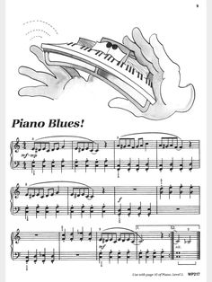 sheet music with the words piano blues