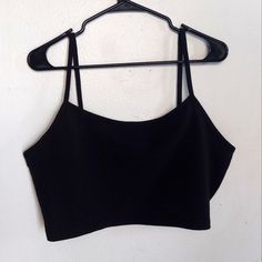 New With Tags Came As An Under Bra For A Mesh Shirt I Bought But Have No Use For It Size 1x, Stretchy Material Final Sale No Returns Accepted Black Cami Top For Workout, Black Cami Crop Top For Workout, Bra Friendly Black Cotton Crop Top, Black Cotton Bra Friendly Crop Top, Black Cotton Bra-friendly Crop Top, Black Cotton Crop Top Bra Friendly, Black Stretch Cropped Camisole, Basic Black Camisole For Spring, Black Basic Camisole For Spring