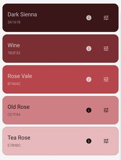 an iphone screen showing the different colors of wine