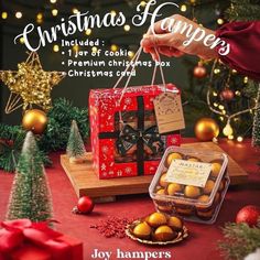 the cover of christmas hampers