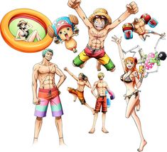 an image of some cartoon characters in different poses