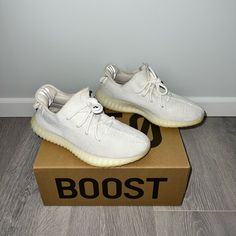 White Yeezys, Bought From Adidas Store So They Are Verified Authentic. In Almost Perfect Condition. Selling Because I Just Didn’t Wear Them Enough. Only Wore Them A Few Times So Lightly Worn And Only Visible On The Inside And Bottom. Mens 8 = Womens Size 9 White Yeezys, Yeezy White, Adidas Shoes Yeezy, Yeezy 350 Boost, Adidas Store, 350 Boost, Adidas Yeezy 350, Yeezy 350, Yeezy Shoes