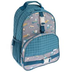 Fun and functional, kids will be “all over” the Stephen Joseph All Over Print Backpack. Perfectly sized for school age kids, these bags are large enough to carry your children’s school books and required day-to-day school supplies and still leave room for a change of clothes for playtime after class. All Over Print Backpacks are durable enough that they also make for a great summer camp or sports bag. This backpack has many of the same features found on adult size bags– three storage compartment Cowboy Shop, Cowboy Accessories, Preschool Backpack, Clear Backpack, Cowgirl Accessories, Quilted Backpack, Tag Print, School Books, School Age