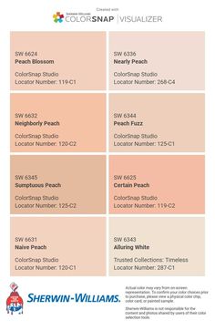 the color swat list for sherylin williams's new paint colors, which are available