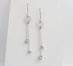 Delicate Silver Dangle Earrings, Mismatch Earrings, Circle Earrings, Geometric Jewelry, Sterling Silver, Romia Earrings White Sterling Silver Dangle Linear Earrings, White Sterling Silver Linear Earrings, White Sterling Silver Long Drop Earrings, White Sterling Silver Hypoallergenic Linear Earrings, Hypoallergenic White Sterling Silver Linear Earrings, White Sterling Silver Round Linear Earrings, White Minimalist Long Drop Earrings, White Minimalist Dangle Linear Earrings, Minimalist White Dangle Linear Earrings