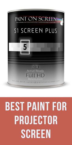 the best paint for projector screen is shown in red and white with text that reads,