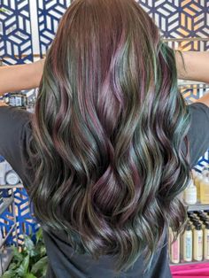 Ashy Colored Hair, Oil Spill Hair Brunettes, Hidden Hair Color, Navy Blue Hair, Hair 2022