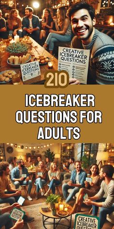 Break the ice effortlessly with these 210 creative icebreaker questions for adults! Perfect for parties, team-building events, or social gatherings, these questions are designed to spark interesting conversations and help people connect. From fun and lighthearted to deep and thought-provoking, there's a question for every occasion. Get ready to learn more about your friends, colleagues, and new acquaintances in an engaging and entertaining way! Gratitude Ice Breaker, Fall Ice Breakers For Adults, I E Breakers For Adults, Ice Breaker For Work Meeting, Large Group Ice Breakers For Adults, Icebreaker Activities For Adults, Icebreakers For Adults, Ice Breaker Questions For Adults, Ice Breakers For Adults