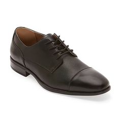 Men's Jf J Ferrar Brody Oxford Dress Shoes Size: 8w Color: Black Cap Toe Textured Faux Leather Lace Up Closure Memory Foam Insole Flat Stacked Heel Polyurethene Upper Tpr Outsole Polyurethene, Polyester Lining Item Is New In Box Colors Can Vary Slightly Based On Device Display Quality, Screen Resolution And Lighting Conditions Oxford Dress Shoes, Oxford Dress, Black Cap, Leather Lace, Stacked Heel, Leather And Lace, Black Shoes, Derby, Memory Foam