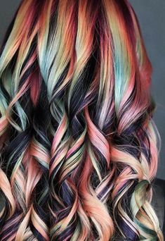 Blue And Black Braids, Black Braids Hairstyles, Creative Hair Color, Beauty Hairstyles, Gorgeous Hair Color, Multicolored Hair, Pink Highlights, Brown And Pink