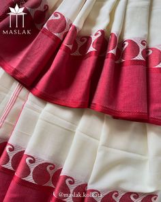 Our Red Border White Saree, perfect for your Pujo Looks. Soft Cotton Sarees 🌸 these sarees combine comfort and grace with traditional craftsmanship. Discover the essence of #SoftCottonSarees, and #TimelessElegance. Elevate your wardrobe with our exquisite collection! Price: Rs 1900/- (free shipping) 🤍 For booking: DM us on @maslak.kolkata or WhatsApp 6291508485 with a screenshot. Note: Unboxing video is a must for product exchange or return.#IndianFashion #TraditionalWear #SareeLove #Handl... White Saree With Red Border, Saree Styling, Bengali Art, Red Border, 100 Followers, Cotton Sarees