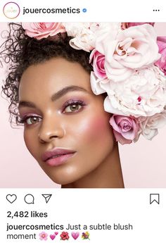 Makeup Dark Skin, Makeup Dark, Jouer Cosmetics, Blush Bouquet, Avant Garde Makeup, Fantasy Photography, Spring Makeup