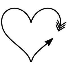 an arrow in the shape of a heart with two arrows pointing to it's left side