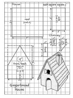 a birdhouse is shown with measurements for the roof