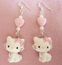 Kawaii Jewelry, Kawaii Accessories, Hello Kitty Items, Cat Earrings