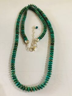 "*Brand new *Handmade item *Sterling silver *Gemstone: Natural Kingman Turquoise *Necklace length: 24 inches long *3\" Extensions *Free gift box *Free shipping in USA *Ready to ship Thank You For Looking ,And Check Out More Items In My Etsy Shop For More Great Deals, Also We Add More Jewelry To Etsy Shop Https://www.etsy.come/shop/abq925" Southwestern Turquoise Gemstone Beads Necklace, Artisan Sterling Silver Turquoise Beaded Necklace, Bohemian Emerald Necklace With Round Beads, Adjustable Turquoise Necklace With Polished Sterling Silver Beads, Turquoise Sterling Silver Hand-strung Necklace, Adjustable Sterling Silver Turquoise Necklace With Polished Beads, Turquoise Sterling Silver Necklace Hand-strung, Artisan Turquoise Necklace With Polished Sterling Silver Beads, Artisan Sterling Silver Turquoise Necklace With Polished Beads