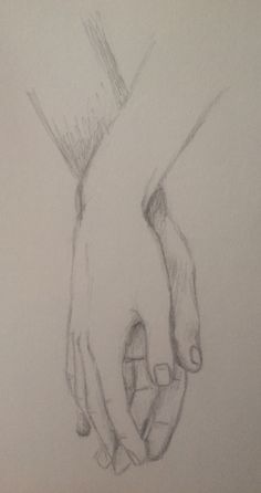 a pencil drawing of two hands holding each other