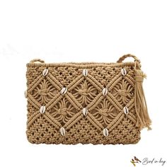 Bird in Bag - New tassel clutch crossbody bag cotton rope cotton thread bag slant back shoulder handheld straw woven bag Designer Tassels, Square Envelopes, Street Trends, Back Shoulder, Woven Bag, Cotton Rope, Bird In Bag, Cotton Bag, Cotton Thread