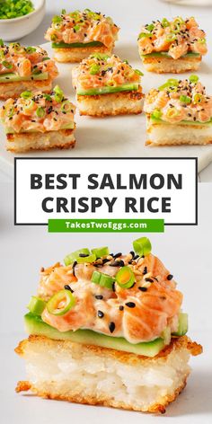 how to make salmon crispy rice is an easy and delicious appetizer that everyone will love