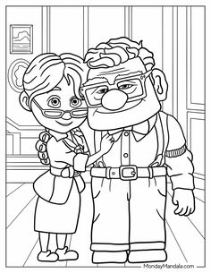 an adult and child are standing together in the room coloring pages for children to color