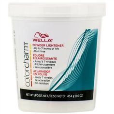 Use Wella Color Charm Dust-Free Powder Lightener for brilliant blonde results with up to 7 levels of lift. With its controlled and reliable lightening action, Powder Lightener is ideal for all on- and off-scalp application techniques. It has a protecting oil system to help lock in moisture. Wella Color Charm Powder Lightener Up to 7 levels of lift Controlled, reliable lightening action For brilliant blonde results Protecting oil system to help lock in moisture For all on and off-the-scalp techni Wella Bleach Powder, Highlight Makeup, Hair Dryer Diffuser, Wella Color Charm, Barber Supplies, Hair Chalk, Toning Shampoo, Wella Color, Hair Pomade